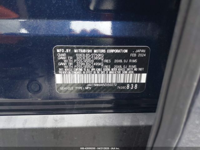 2024 MITSUBISHI OUTLANDER PHEV JA4T5WA94RZ050272 Photo 8