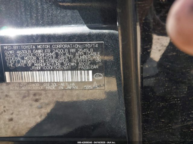 JTHBF1D20F5057611 Lexus IS 250