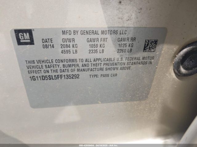 1G11D5SL5FF135292 Chevrolet MALIBU 2LT