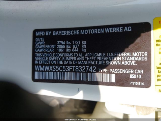 WMWXS5C53FT832742 Mini Hardtop Cooper