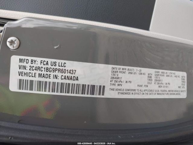 2023 CHRYSLER PACIFICA 2C4RC1BG9PR601437 Photo 8