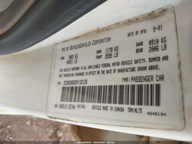 2002 CHRYSLER 300M 2C3AE66G92H132139 Photo 8