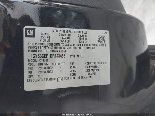 2013 CADILLAC ESCALADE 1GYS3CEF1DR143453 Photo 8