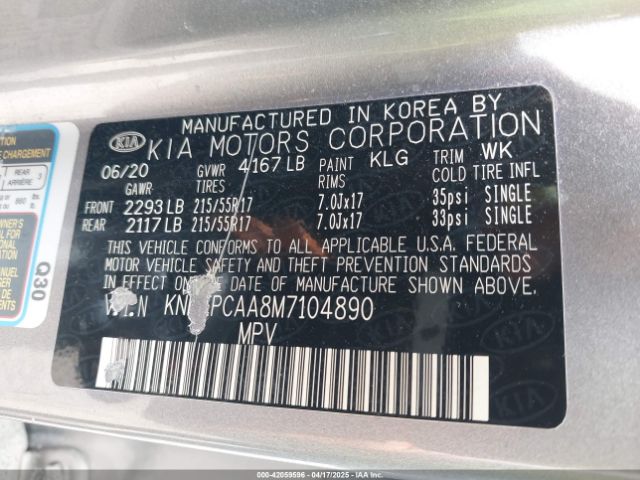 KNDEPCAA8M7104890 KIA Seltos Lx