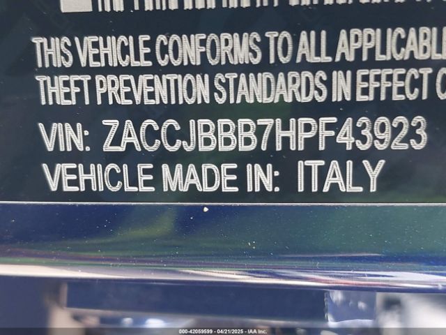 ZACCJBBB7HPF43923 Jeep Renegade Altitude 4x4
