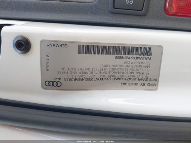 WAUANAF46HN016608 Audi A4 2.0t Premium