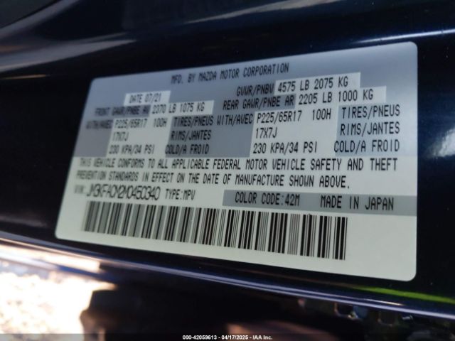 JM3KFACM2M0450340 Mazda Cx-5 Touring