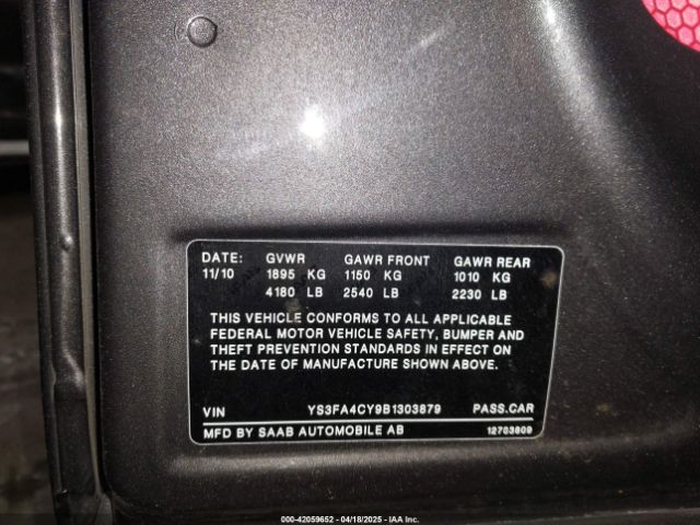 2011 SAAB 9-3 YS3FA4CY9B1303879 Photo 8