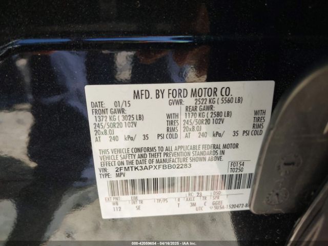 2FMTK3APXFBB02283 Ford EDGE SPORT
