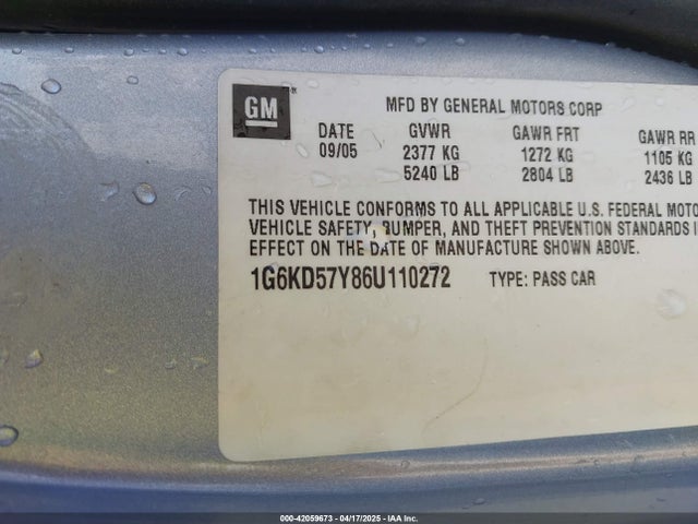 2006 CADILLAC DTS 1G6KD57Y86U110272 Photo 8