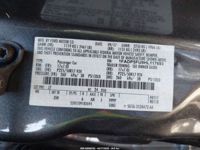 1FADP5FU9HL117693 Ford C-max Energi Titanium