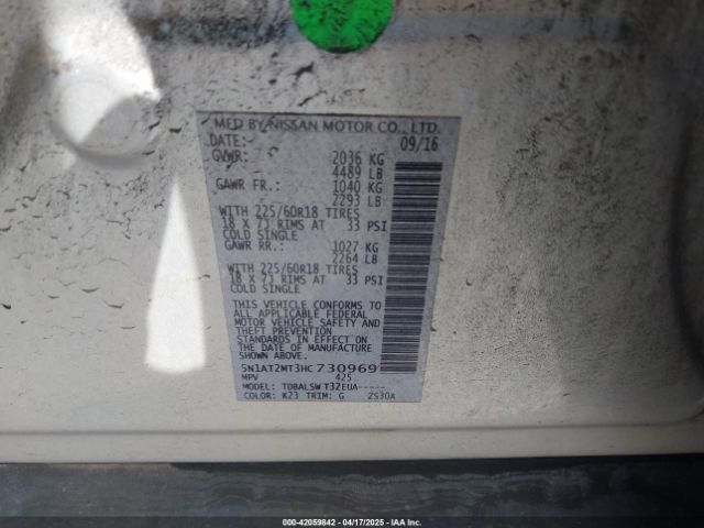 5N1AT2MT3HC730969 Nissan 2017