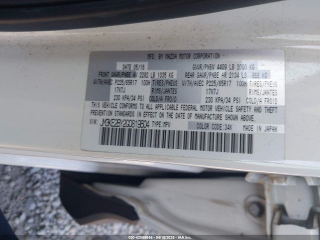 JM3KE2BY2G0819604 Mazda CX-5 SPORT
