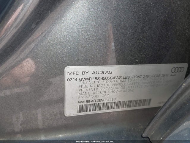 WAUBFAFL0EN034493 Audi A4 2.0t Premium