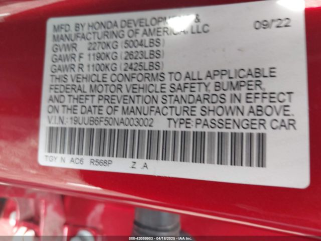 2022 ACURA TLX 19UUB6F50NA003002 Photo 8