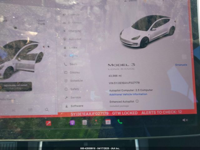 5YJ3E1EAXJF027179 Tesla MODEL 3