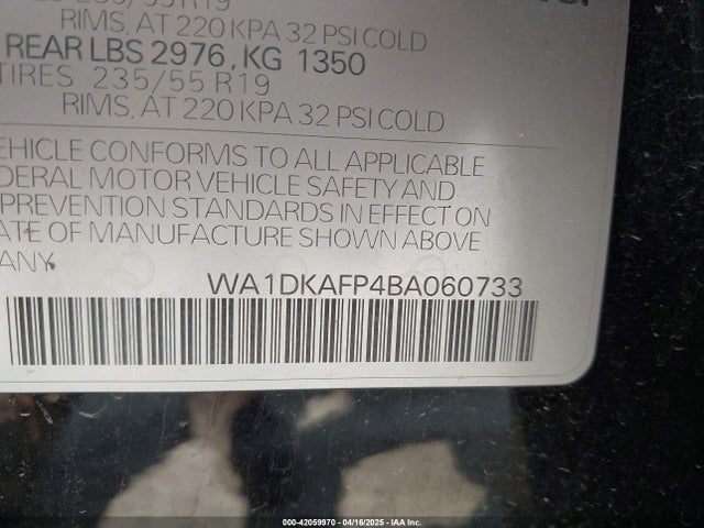 2011 AUDI Q5 WA1DKAFP4BA060733 Photo 8