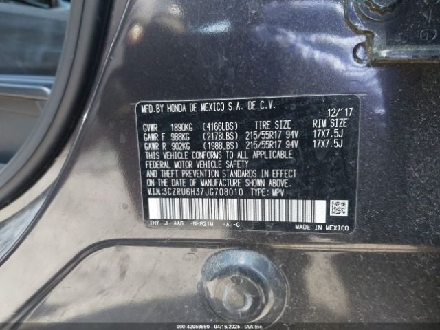 3CZRU6H37JG708010 Honda HR-V LX