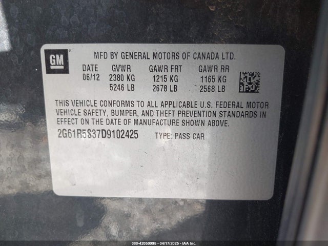 2013 CADILLAC XTS 2G61R5S37D9102425 Photo 8