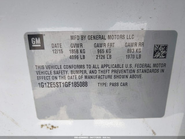 1G1ZE5ST1GF185088 Chevrolet MALIBU 1LT