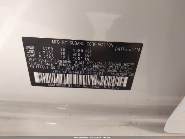 4S3GTAB62J3732983 Subaru Impreza 2.0i Premium