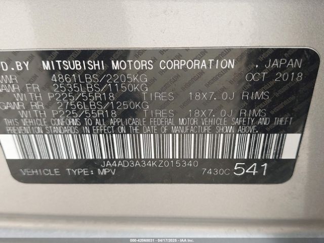 JA4AD3A34KZ015340 Mitsubishi mivec