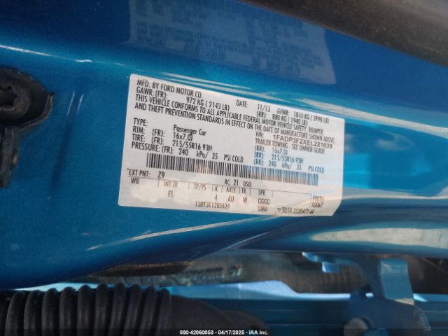 1FADP3F2XEL221639 Ford FOCUS SE