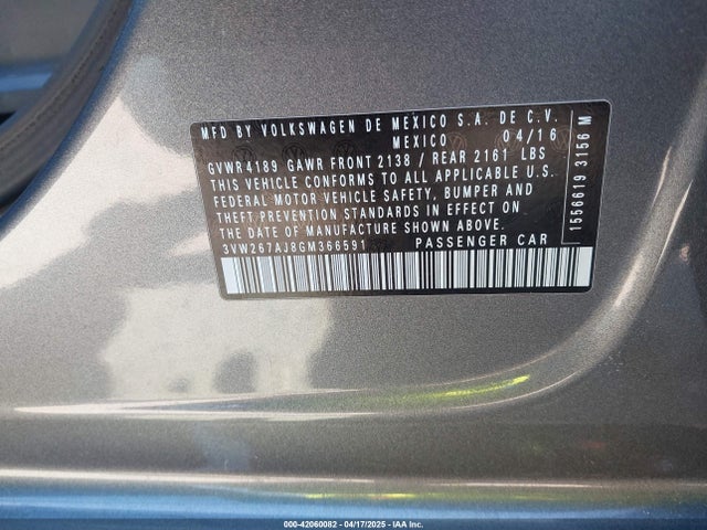 3VW267AJ8GM366591 Volkswagen Jetta 1.4t S