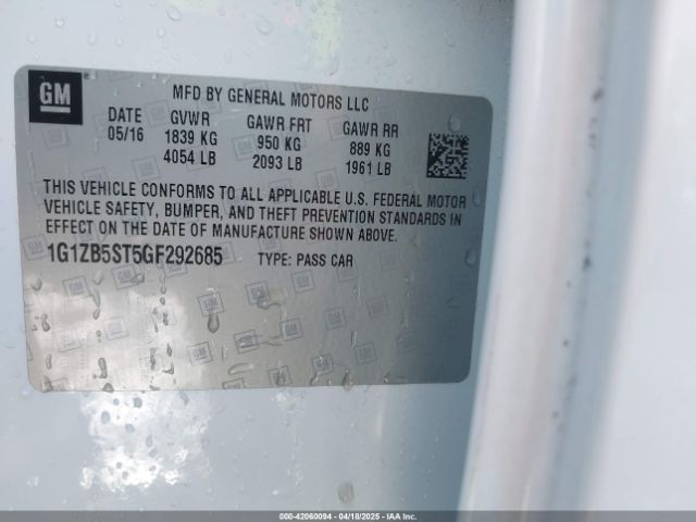 1G1ZB5ST5GF292685 Chevrolet MALIBU LS