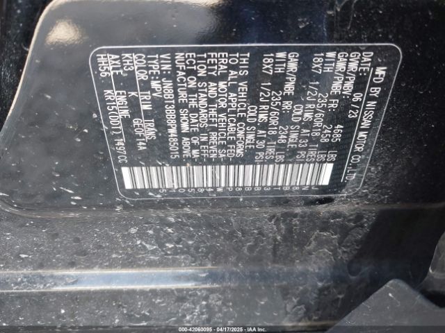 JN8BT3BB8PW485015 Nissan Rogue Sv Intelligent Awd
