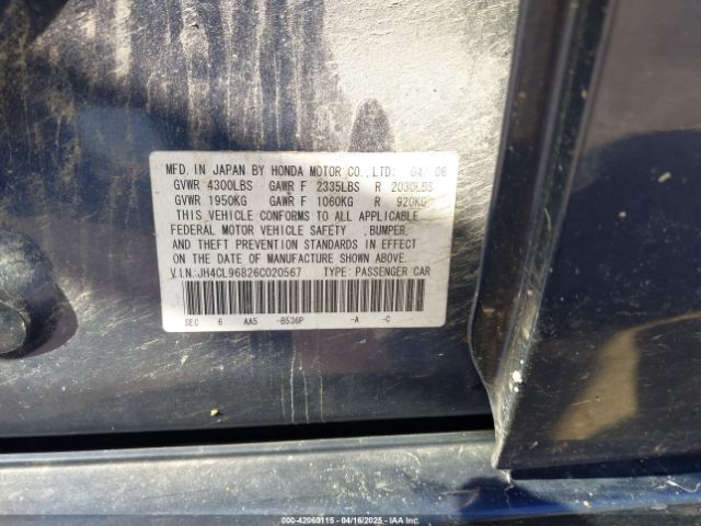 2006 ACURA TSX JH4CL96826C020567 Photo 8