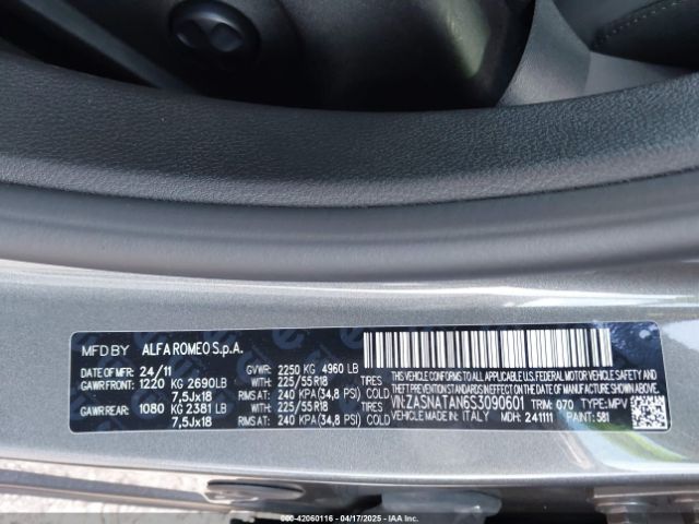 2025 ALFA ROMEO TONALE ZASNATAN6S3090601 Photo 8