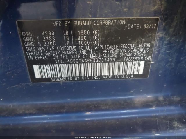 4S3GTAA66J3707439 Subaru Impreza 2.0i
