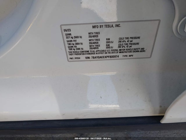 2023 TESLA MODEL Y 7SAYGAEEXPF800974 Photo 8