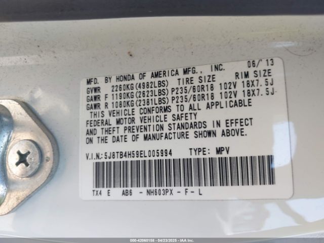 5J8TB4H59EL005994 Acura RDX