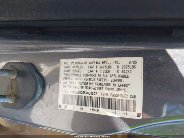 2005 ACURA TL 19UUA66255A066542 Photo 8