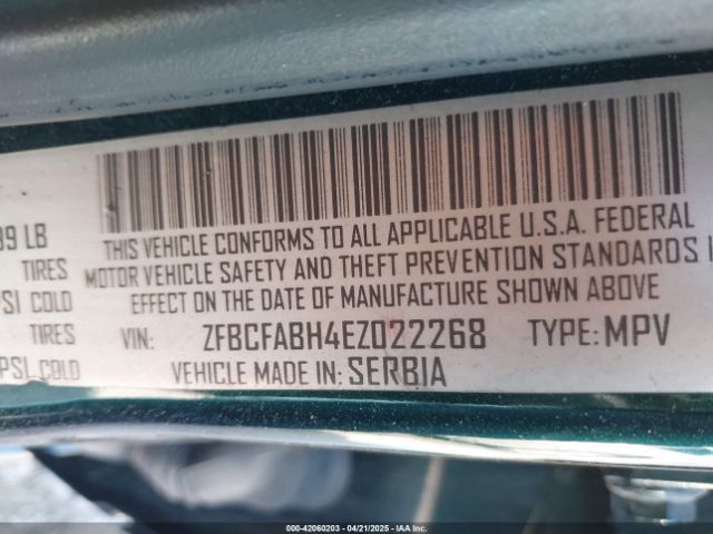 ZFBCFABH4EZ022268 Fiat 500l Easy