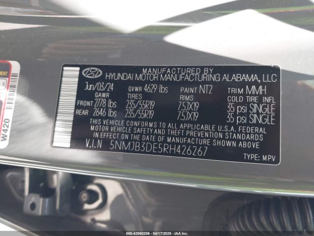 2024 HYUNDAI TUCSON 5NMJB3DE5RH426267 Photo 8