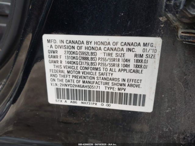 2010 ACURA MDX 2HNYD2H46AH505171 Photo 8