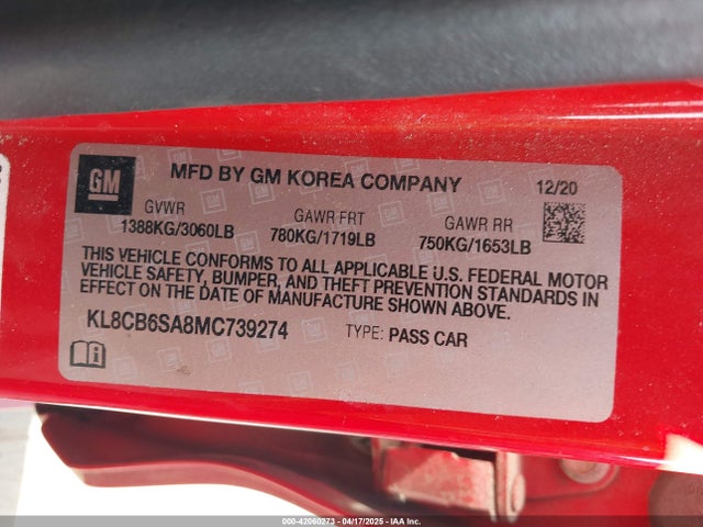 Chevrolet Spark Fwd Ls Automatic 2021 KL8CB6SA8MC739274 Image 9