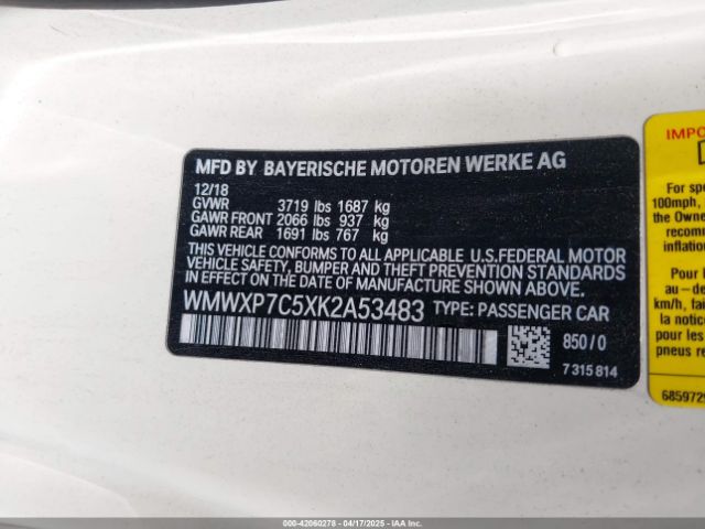 2019 MINI HARDTOP WMWXP7C5XK2A53483 Photo 8