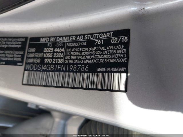 WDDSJ4GB1FN198786 Mercedes-Benz CLA 250 4MATIC