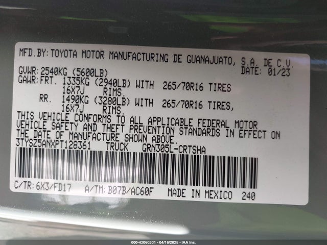 3TYSZ5ANXPT128361 Toyota Tacoma Trd Off Road