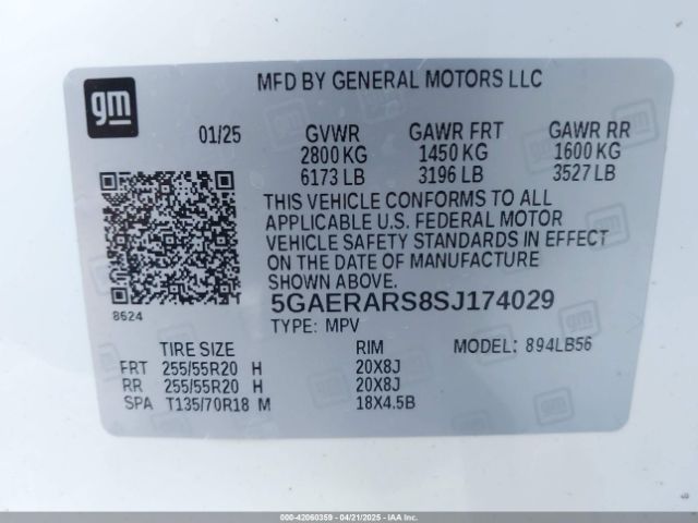 5GAERARS8SJ174029 Buick Enclave Preferred Fwd