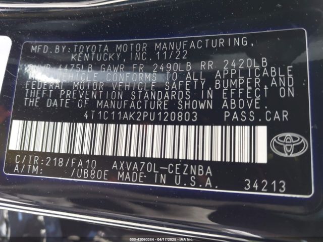 4T1C11AK2PU120803 Toyota CAMRY LE
