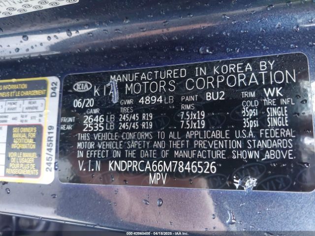 KNDPRCA66M7846526 KIA Sportage Sx Turbo