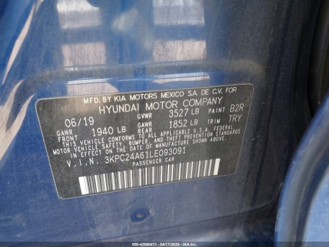 3KPC24A61LE093091 Hyundai ACCENT SE