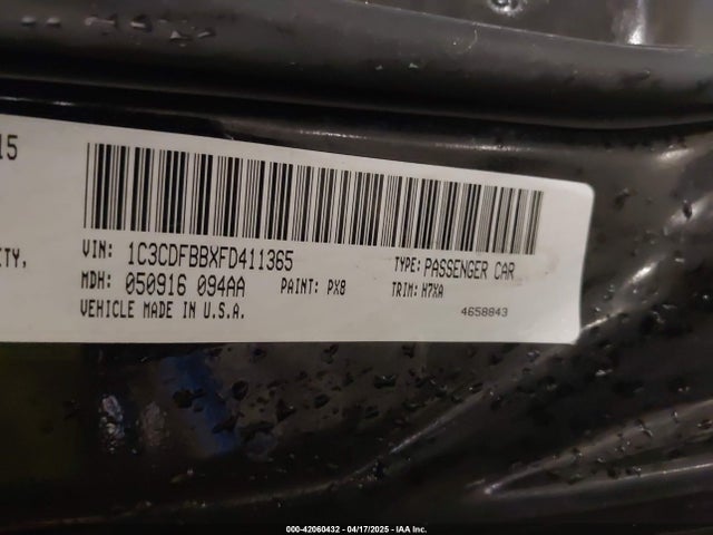 1C3CDFBBXFD411365 Dodge DART SXT