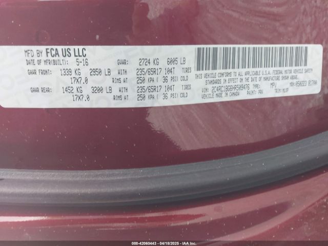 2017 CHRYSLER PACIFICA 2C4RC1BG6HR509476 Photo 8