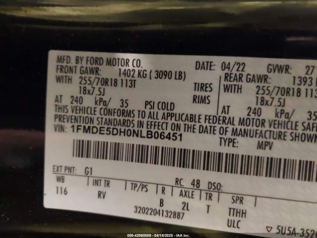 2022 FORD BRONCO 1FMDE5DH0NLB06451 Photo 8